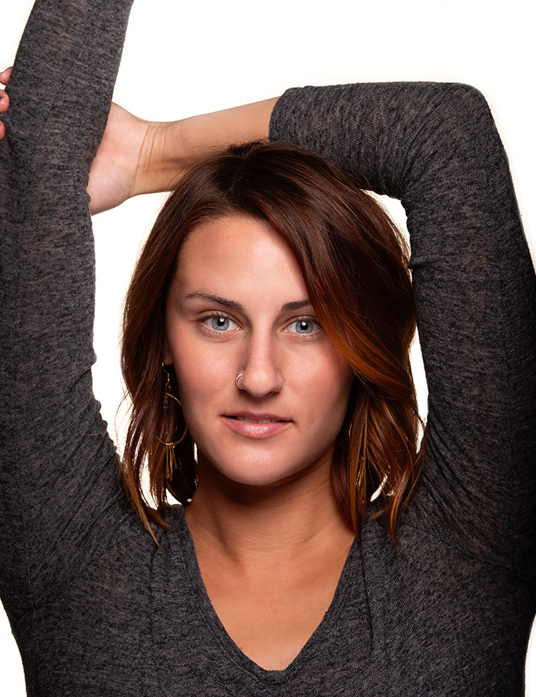 Short dark haired girl smiles at camera in makeup free beauty shot. Alyssa Bryn Photography. Bryssa. Bryssa Blog.