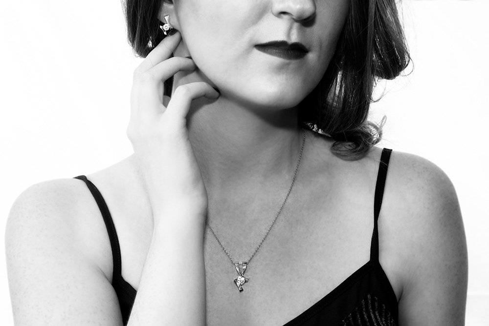 Girl wearing matching Purvis neckless and earring jewelry set. Alyssa Bryn Photography. Bryssa. Bryssa Blog.